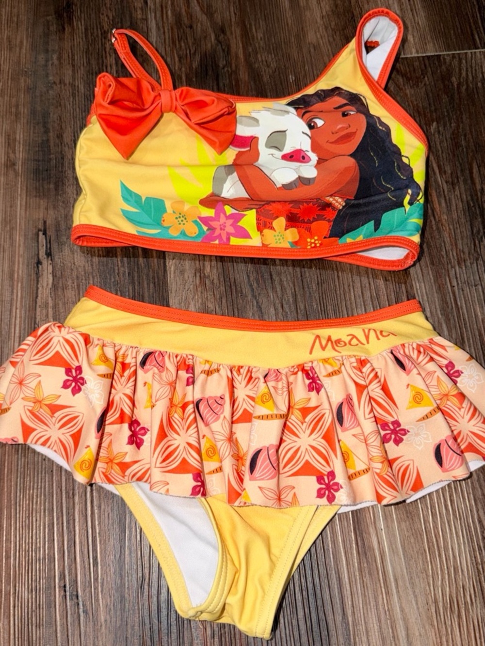 Bundle Disney Moana Yellow Two-Piece Skirted Swim Bottoms Set for Kids